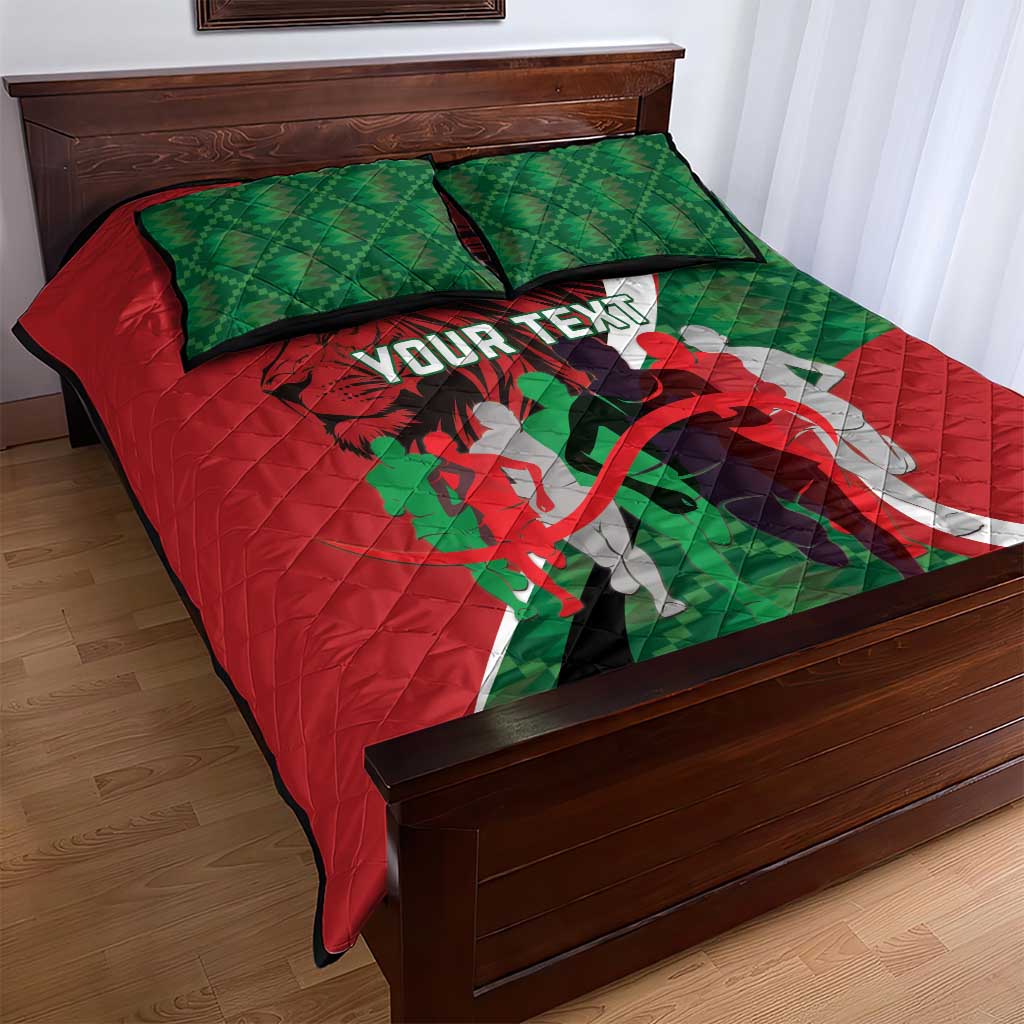 Personalised Athletics Kenya Quilt Bed Set Kente Pattern LT15