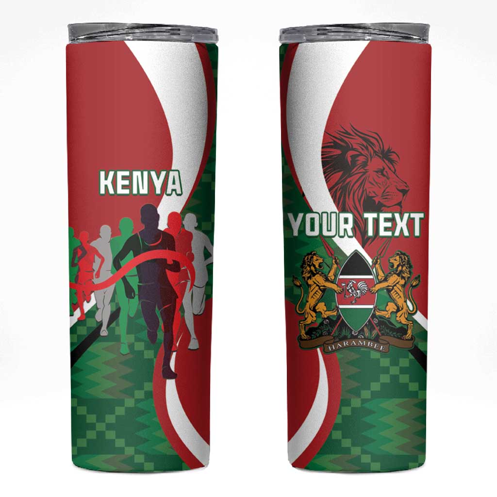 Personalised Athletics Kenya Skinny Tumbler Kente Pattern LT15