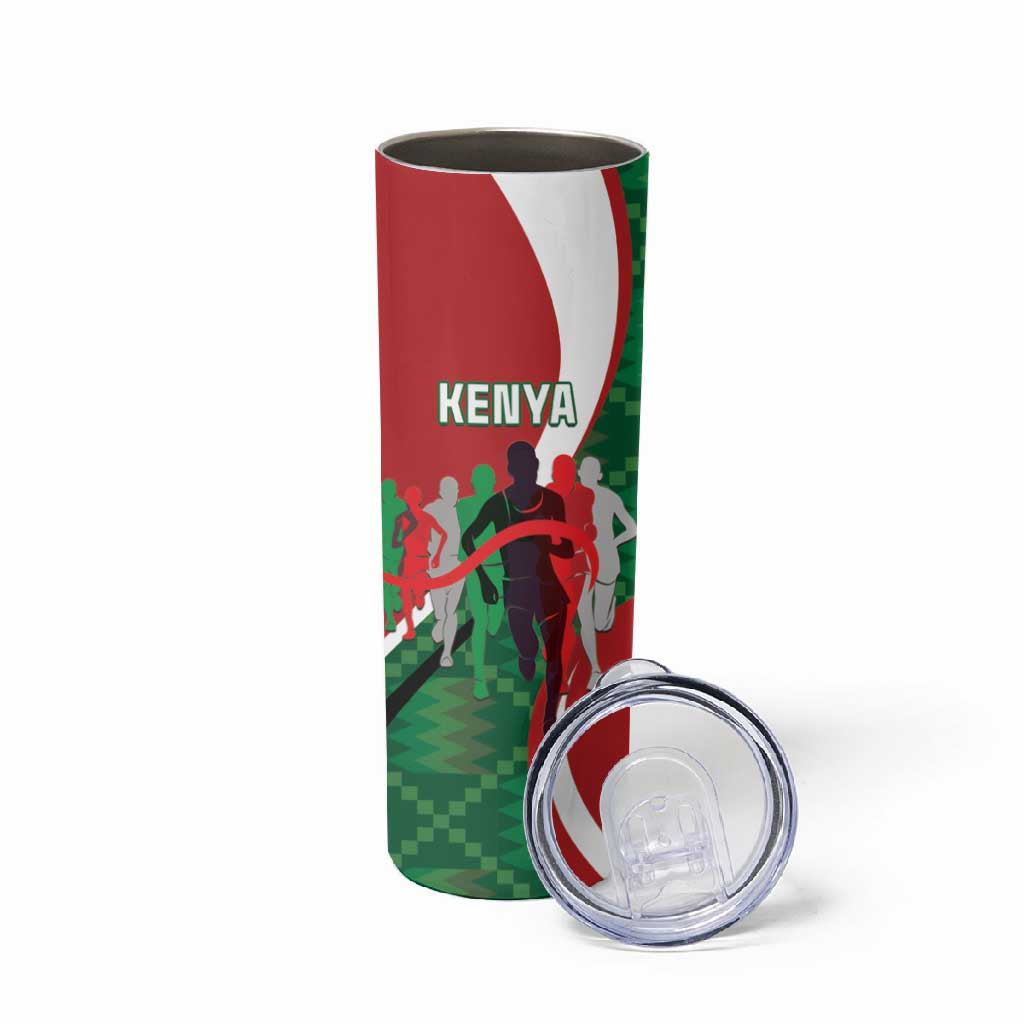 Personalised Athletics Kenya Skinny Tumbler Kente Pattern LT15