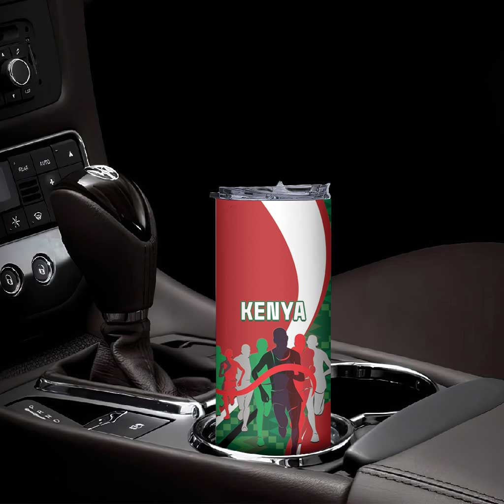 Personalised Athletics Kenya Skinny Tumbler Kente Pattern LT15
