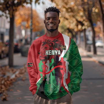 Personalised Athletics Kenya Sweatshirt Kente Pattern LT15