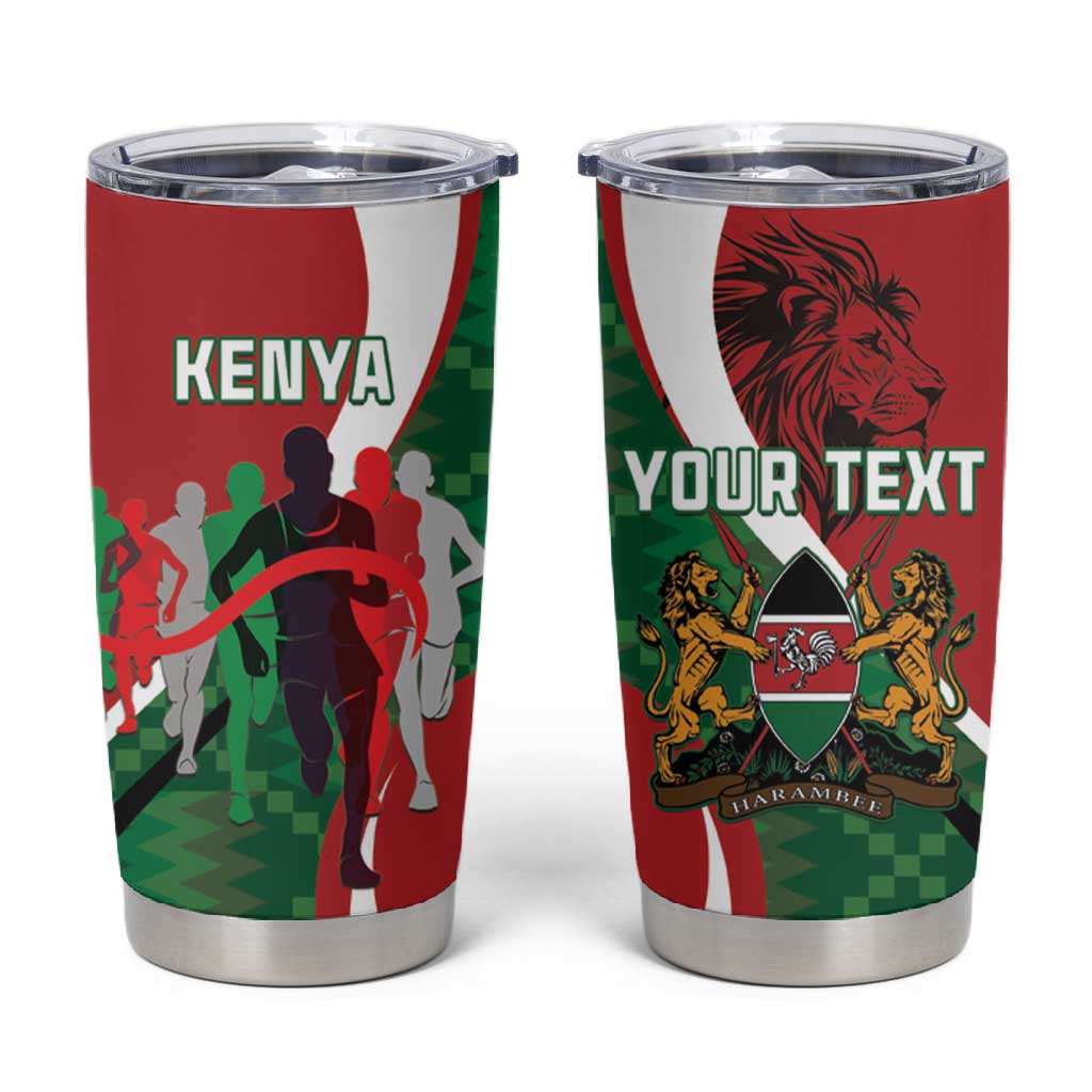 Personalised Athletics Kenya Tumbler Cup Kente Pattern LT15