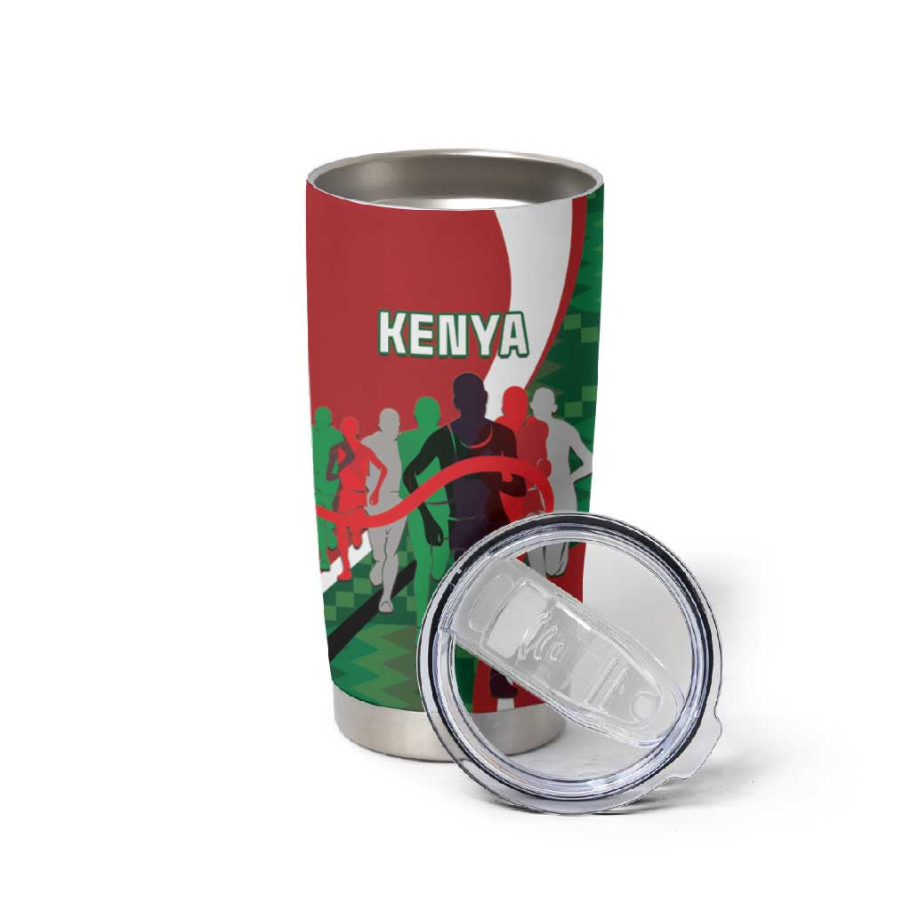 Personalised Athletics Kenya Tumbler Cup Kente Pattern LT15