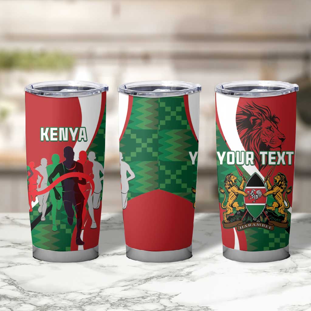 Personalised Athletics Kenya Tumbler Cup Kente Pattern LT15