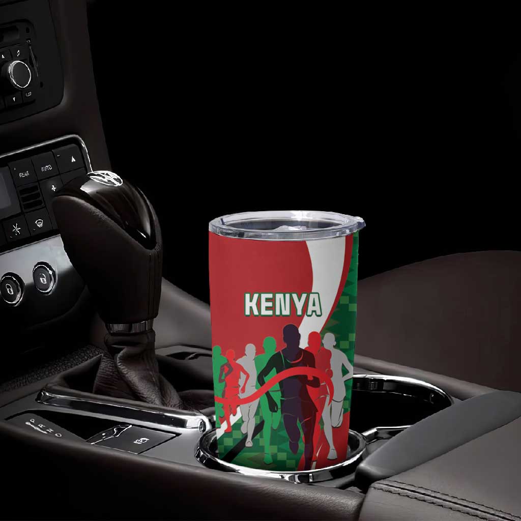 Personalised Athletics Kenya Tumbler Cup Kente Pattern LT15