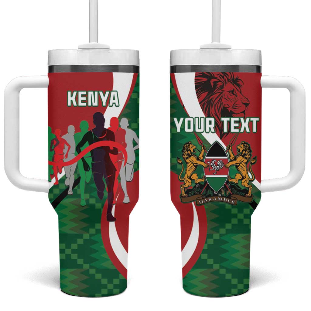 Personalised Athletics Kenya Tumbler With Handle Kente Pattern LT15