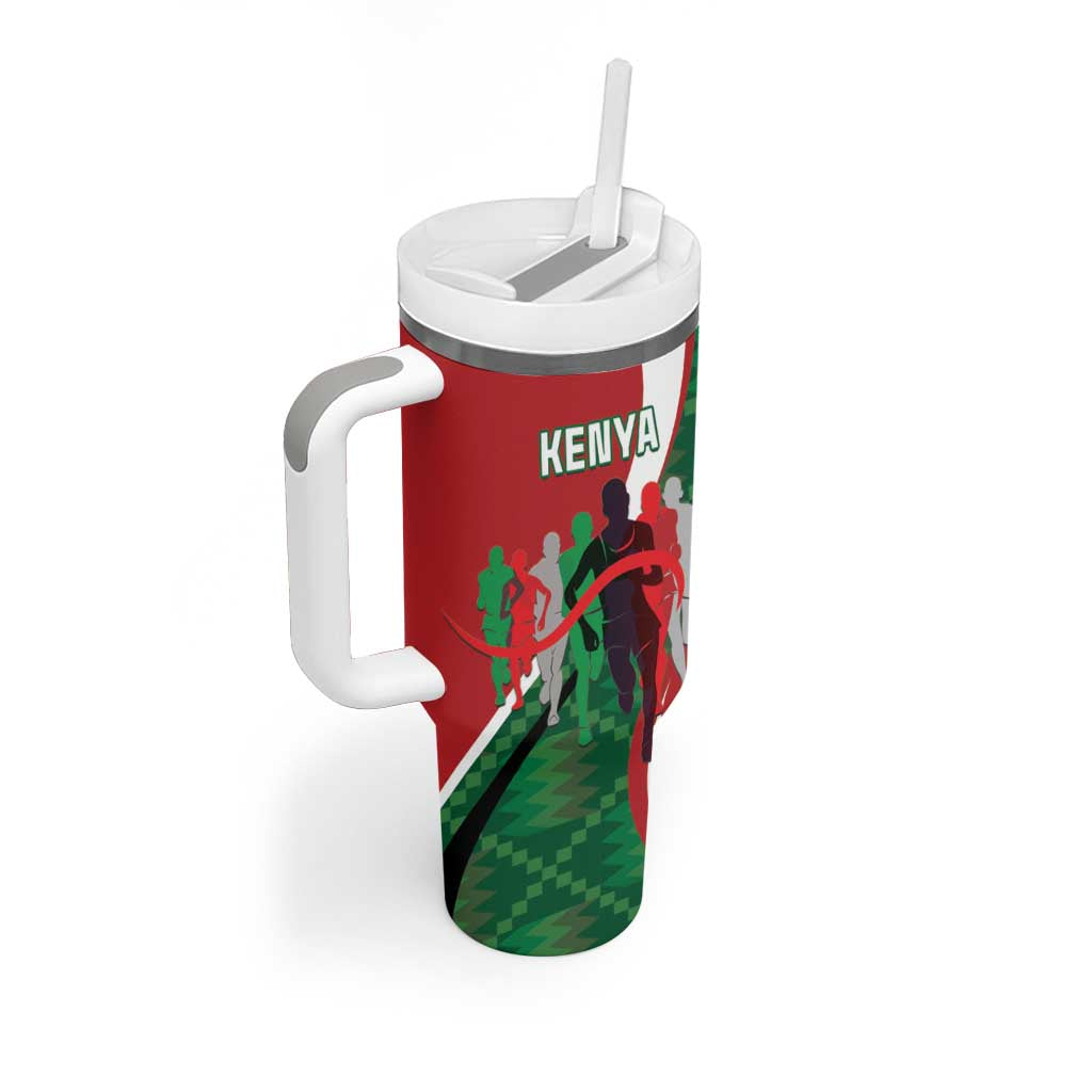 Personalised Athletics Kenya Tumbler With Handle Kente Pattern LT15