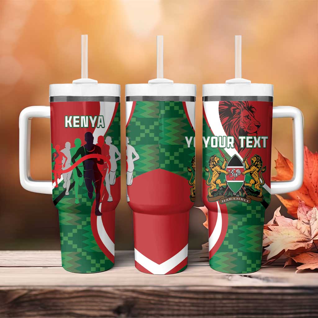 Personalised Athletics Kenya Tumbler With Handle Kente Pattern LT15