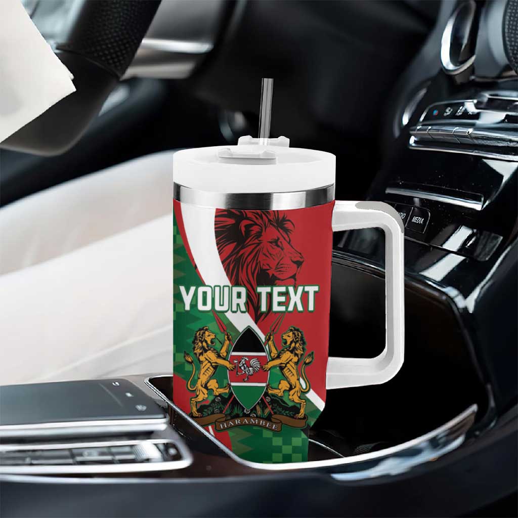 Personalised Athletics Kenya Tumbler With Handle Kente Pattern LT15