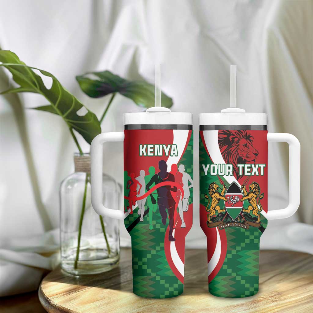 Personalised Athletics Kenya Tumbler With Handle Kente Pattern LT15