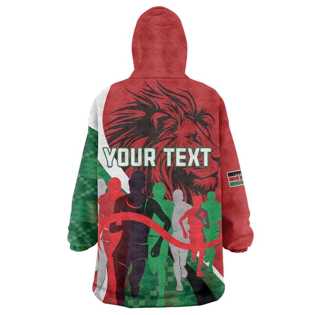 Personalised Athletics Kenya Wearable Blanket Hoodie Kente Pattern LT15