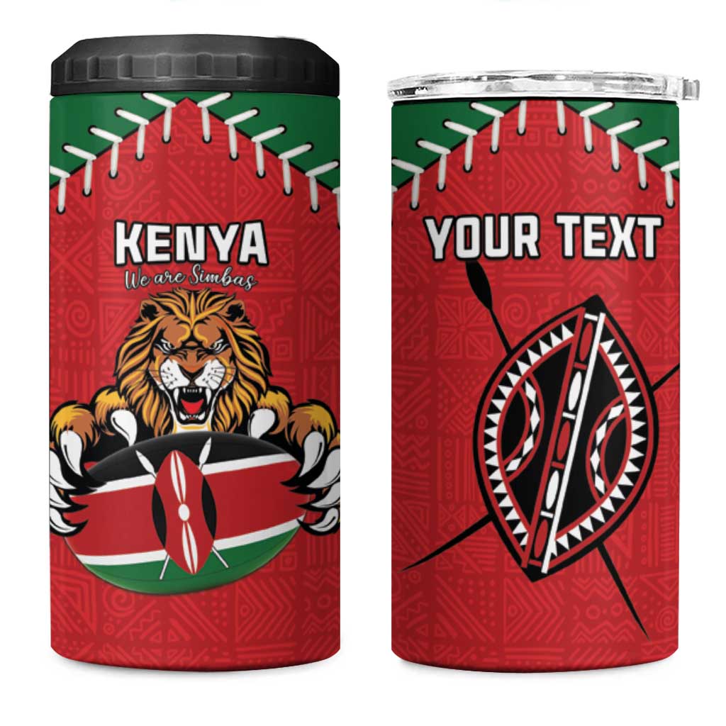 Custom Kenya Rugby 4 in 1 Can Cooler Tumbler We Are Simbas LT15
