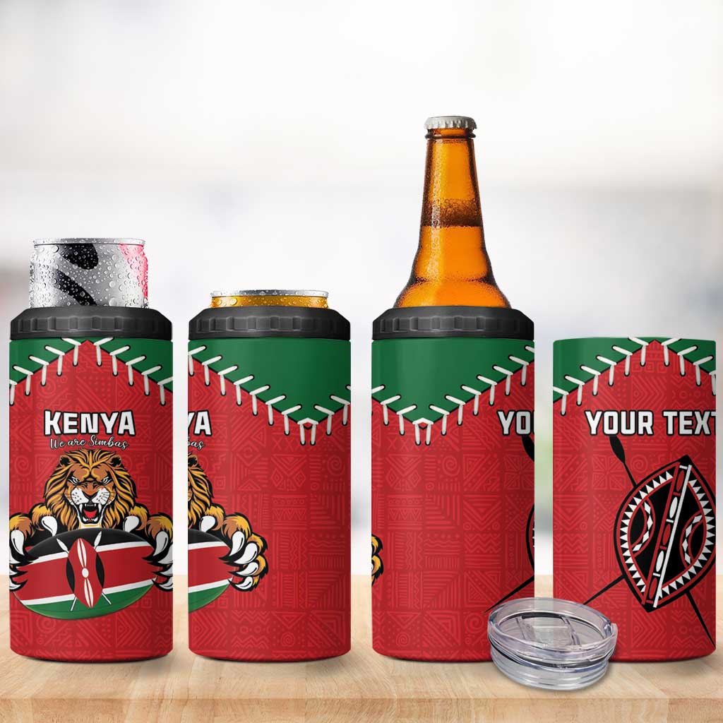 Custom Kenya Rugby 4 in 1 Can Cooler Tumbler We Are Simbas LT15