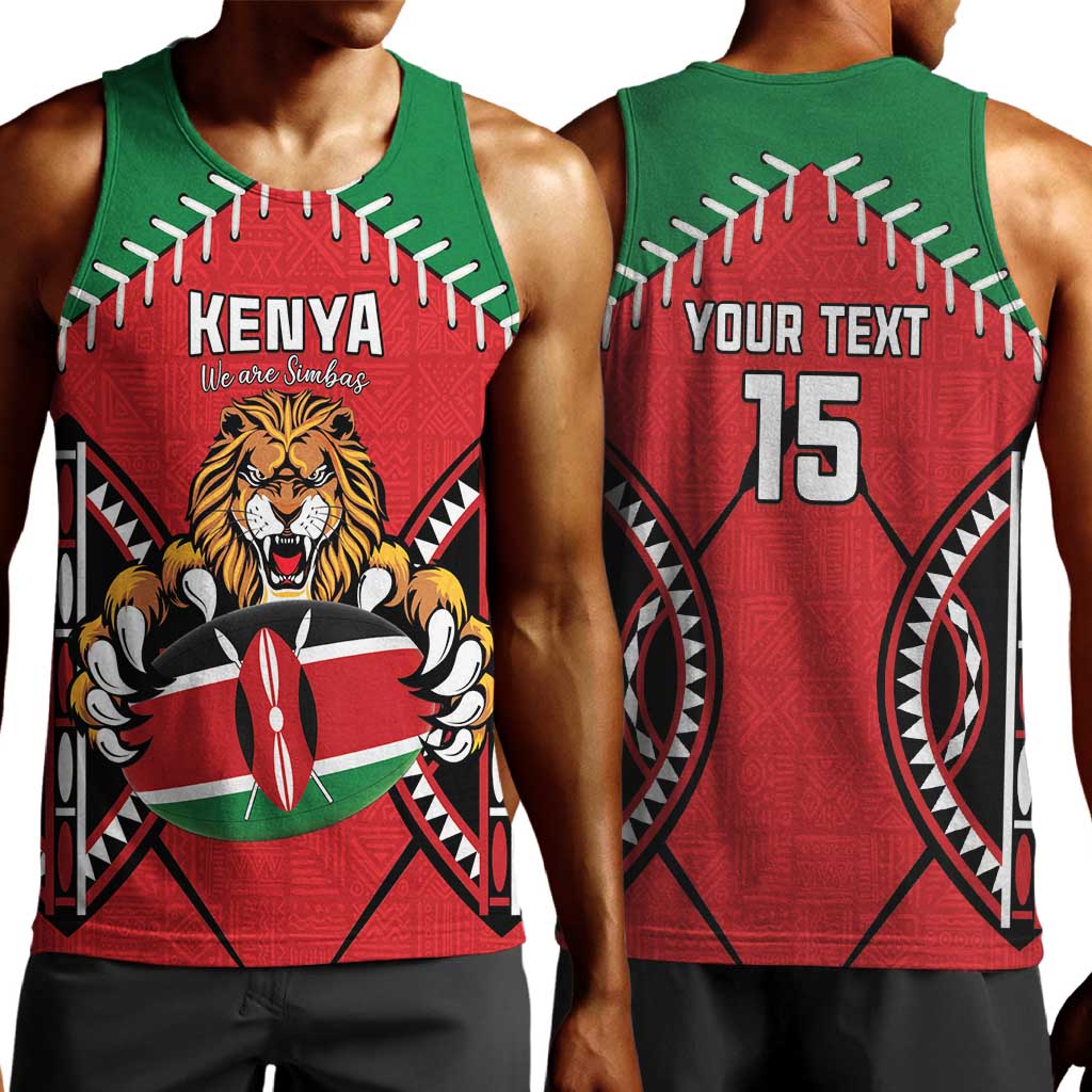 Custom Kenya Rugby Men Tank Top We Are Simbas LT15