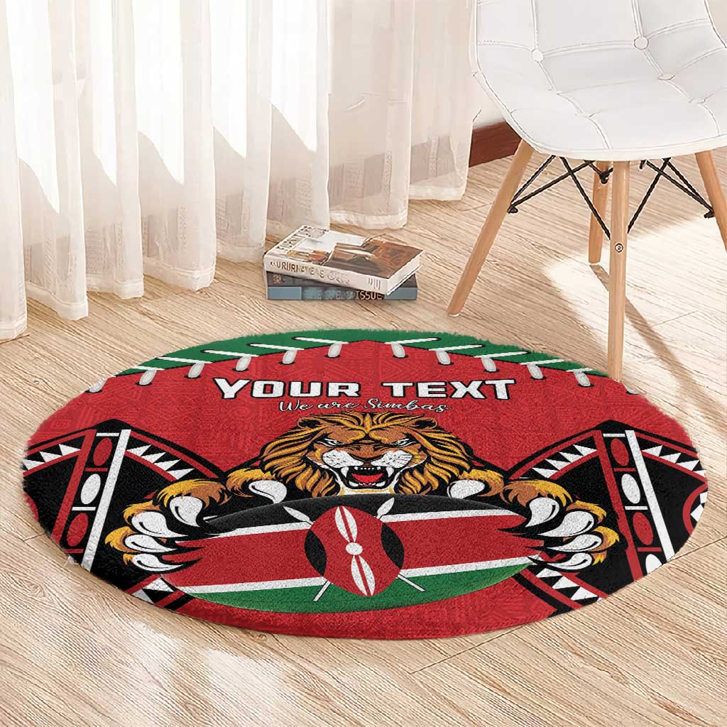 Custom Kenya Rugby Round Carpet We Are Simbas LT15
