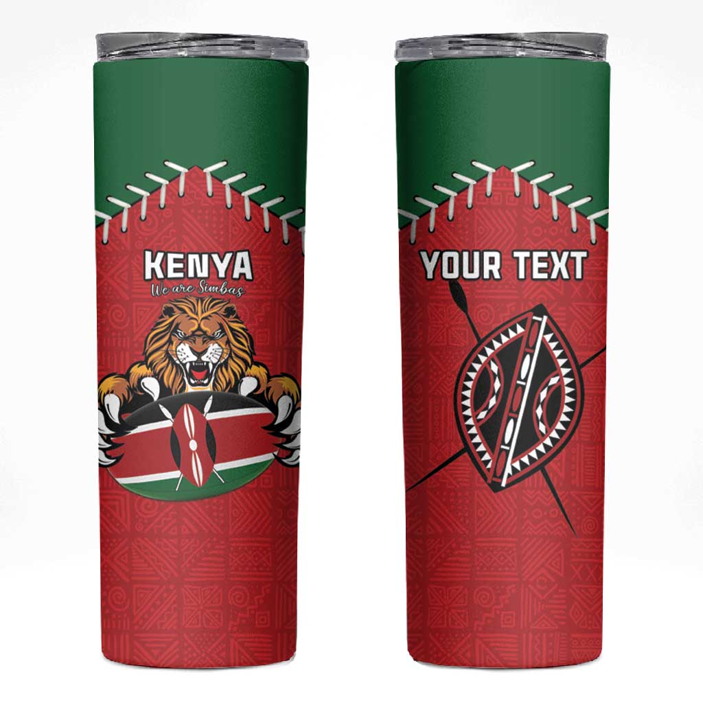 Custom Kenya Rugby Skinny Tumbler We Are Simbas LT15