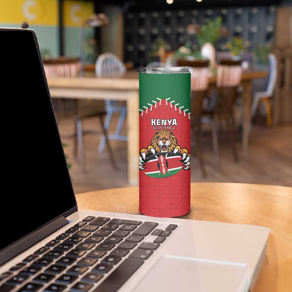 Custom Kenya Rugby Skinny Tumbler We Are Simbas LT15
