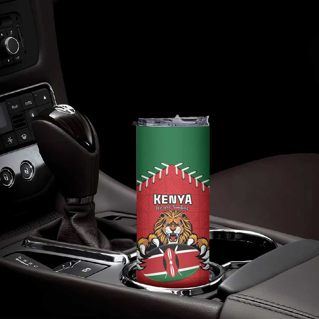 Custom Kenya Rugby Skinny Tumbler We Are Simbas LT15