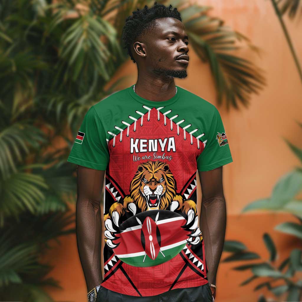 Custom Kenya Rugby T shirt We Are Simbas LT15