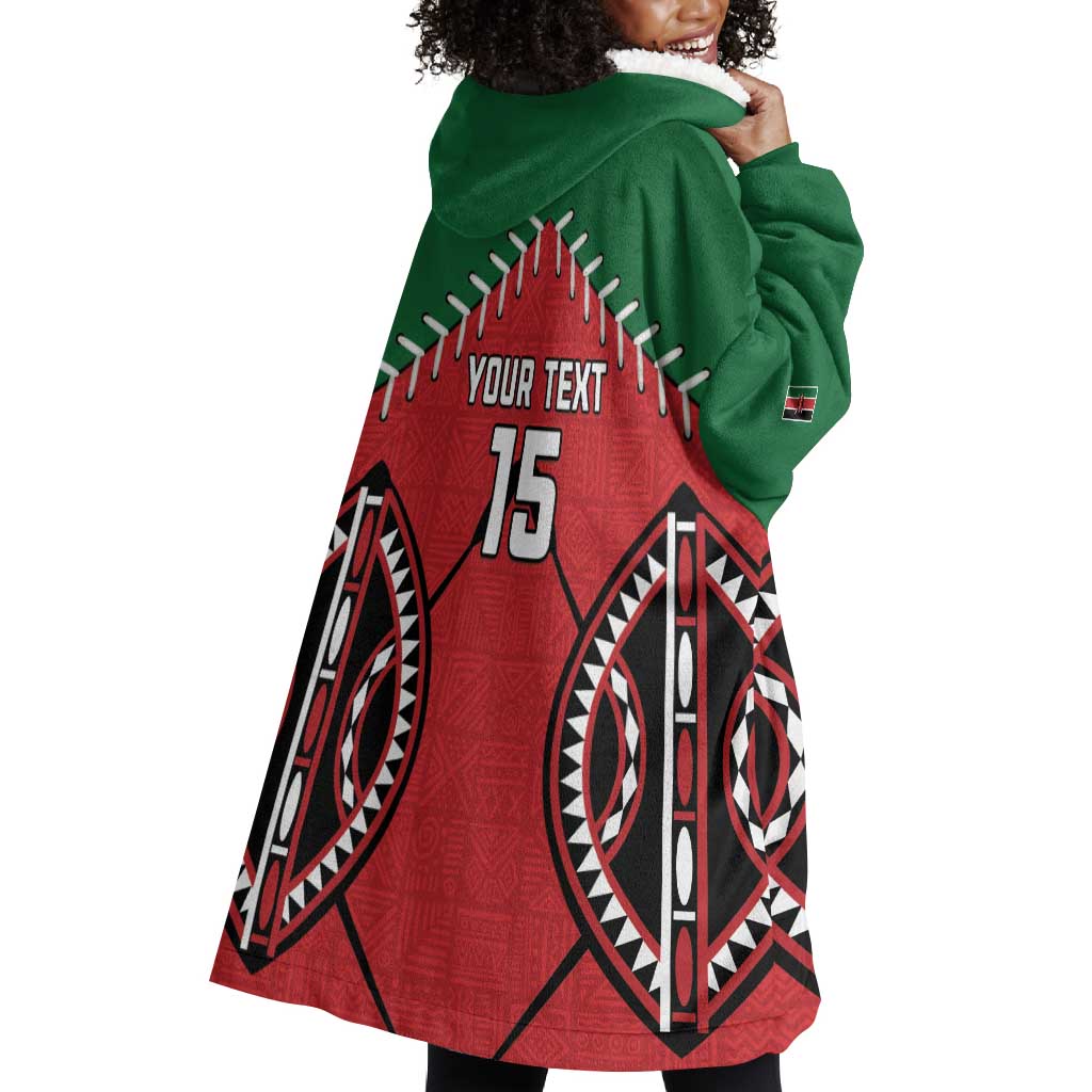 Custom Kenya Rugby Wearable Blanket Hoodie We Are Simbas LT15