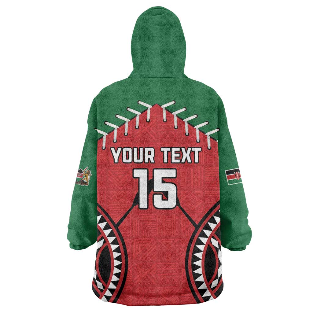 Custom Kenya Rugby Wearable Blanket Hoodie We Are Simbas LT15