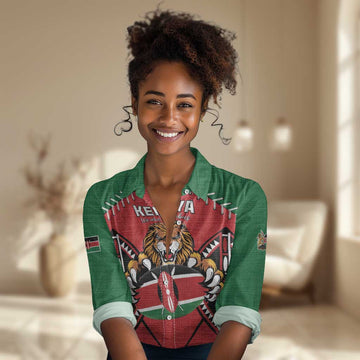 Custom Kenya Rugby Women Casual Shirt We Are Simbas LT15