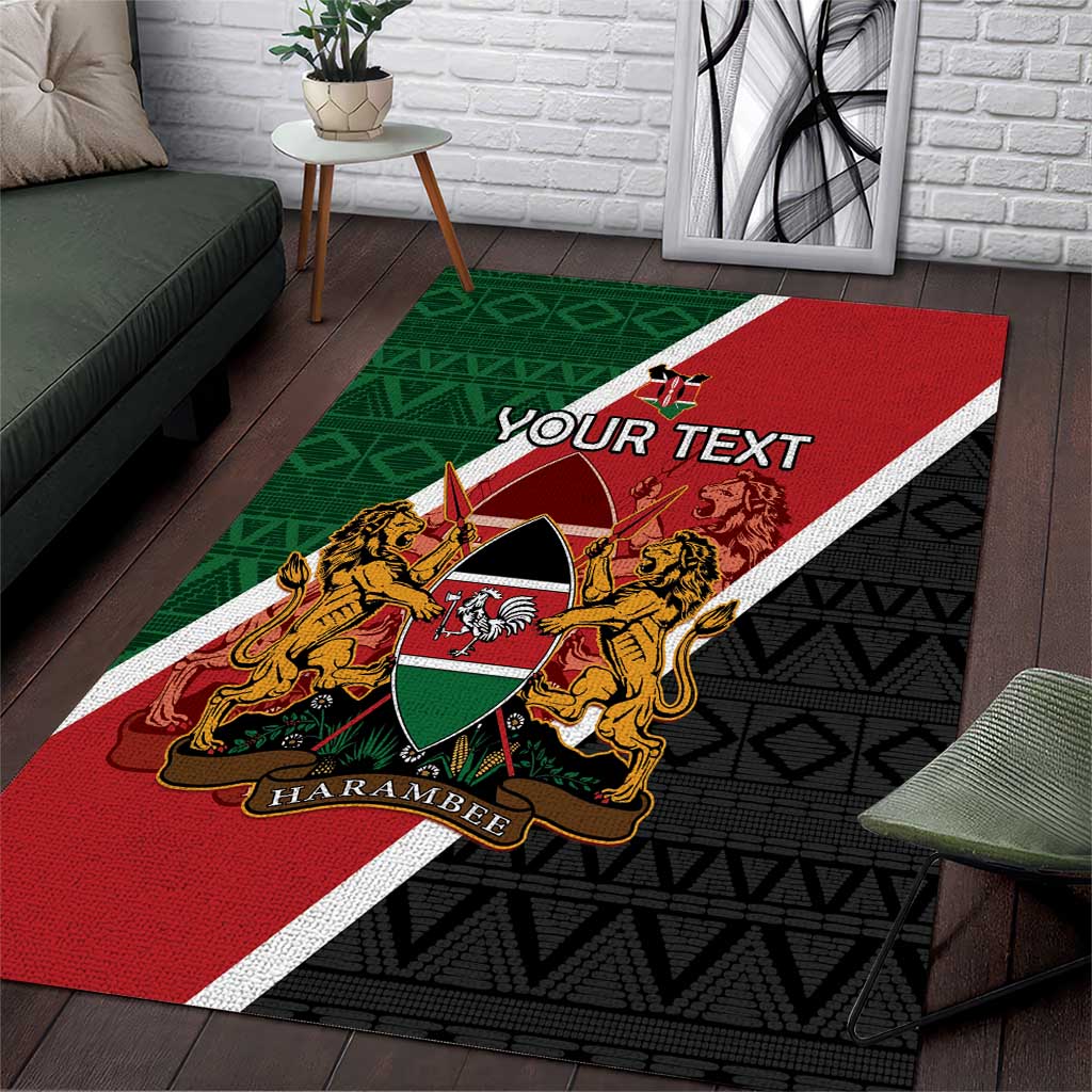 Personalised Kenya Area Rug Flag Style - African Pattern LT15