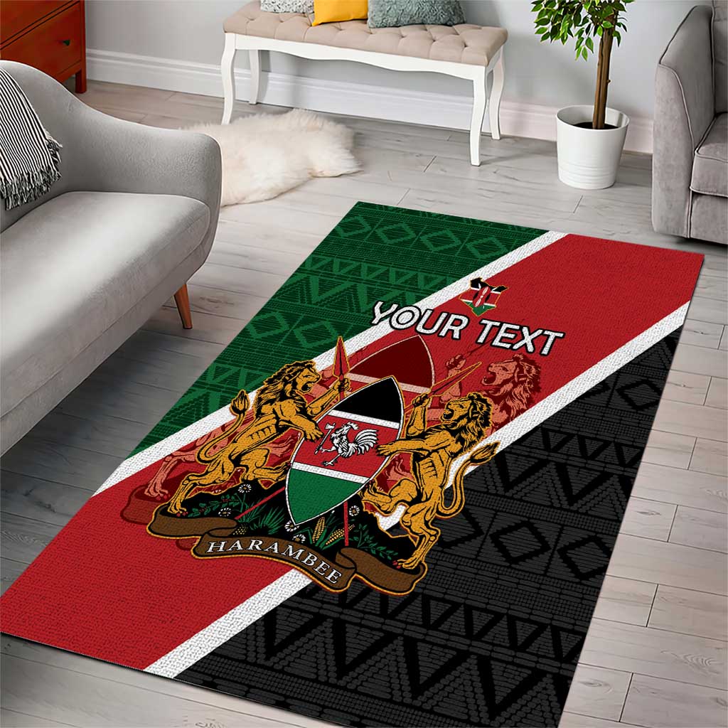 Personalised Kenya Area Rug Flag Style - African Pattern LT15