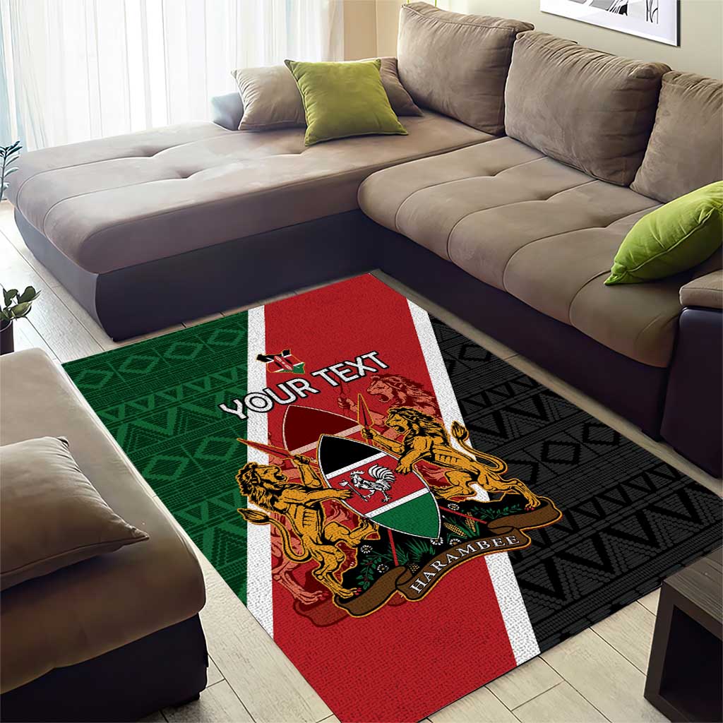 Personalised Kenya Area Rug Flag Style - African Pattern LT15