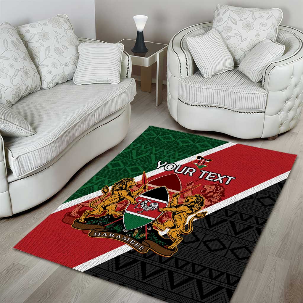 Personalised Kenya Area Rug Flag Style - African Pattern LT15