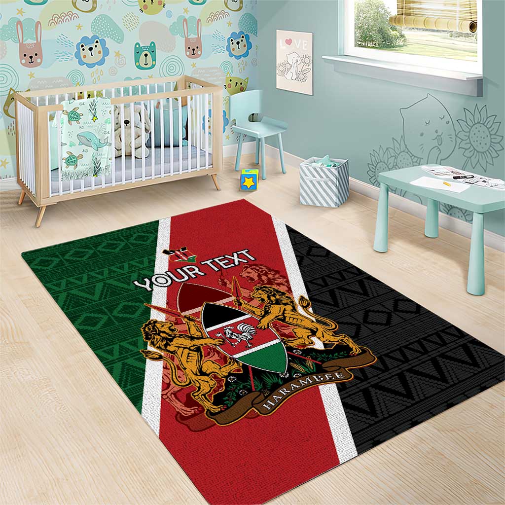 Personalised Kenya Area Rug Flag Style - African Pattern LT15