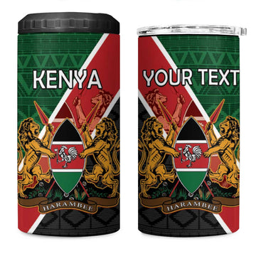 Personalised Kenya 4 in 1 Can Cooler Tumbler Flag Style - African Pattern LT15