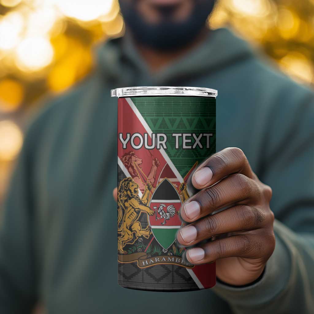 Personalised Kenya 4 in 1 Can Cooler Tumbler Flag Style - African Pattern LT15