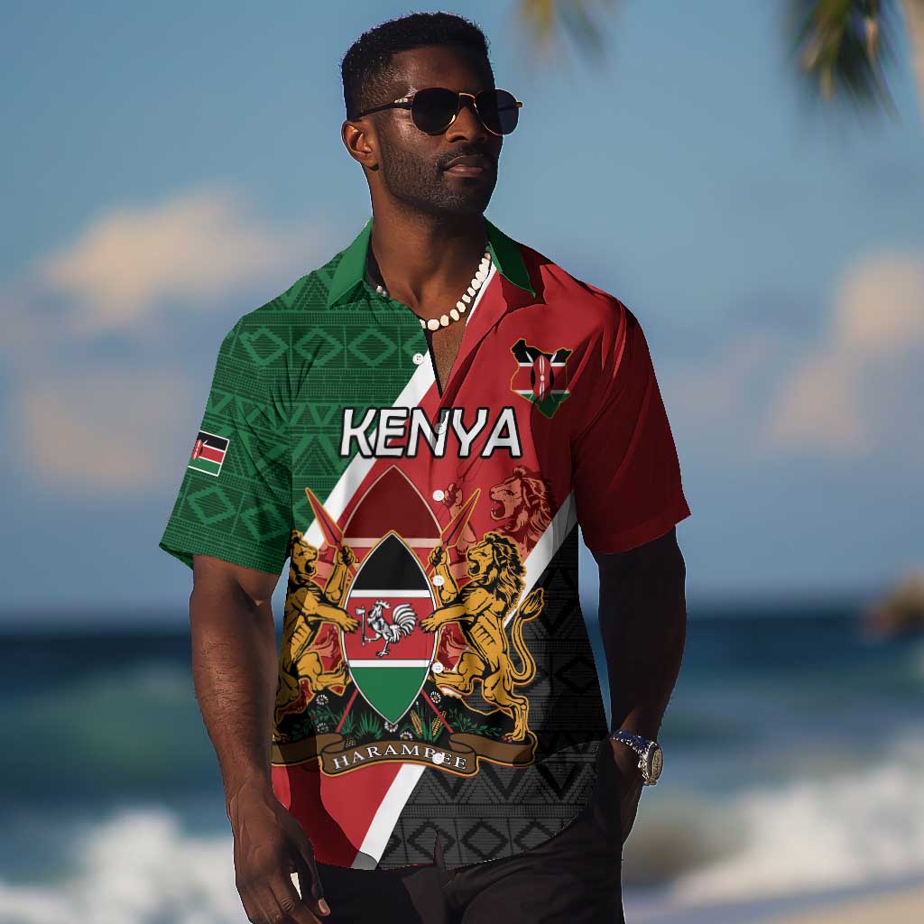 Personalised Kenya Hawaiian Shirt Flag Style - African Pattern LT15