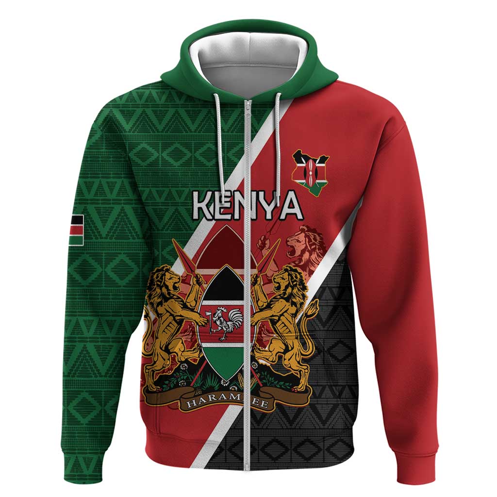 Personalised Kenya Hoodie Coat Of Arms Mix Flag Style LT15