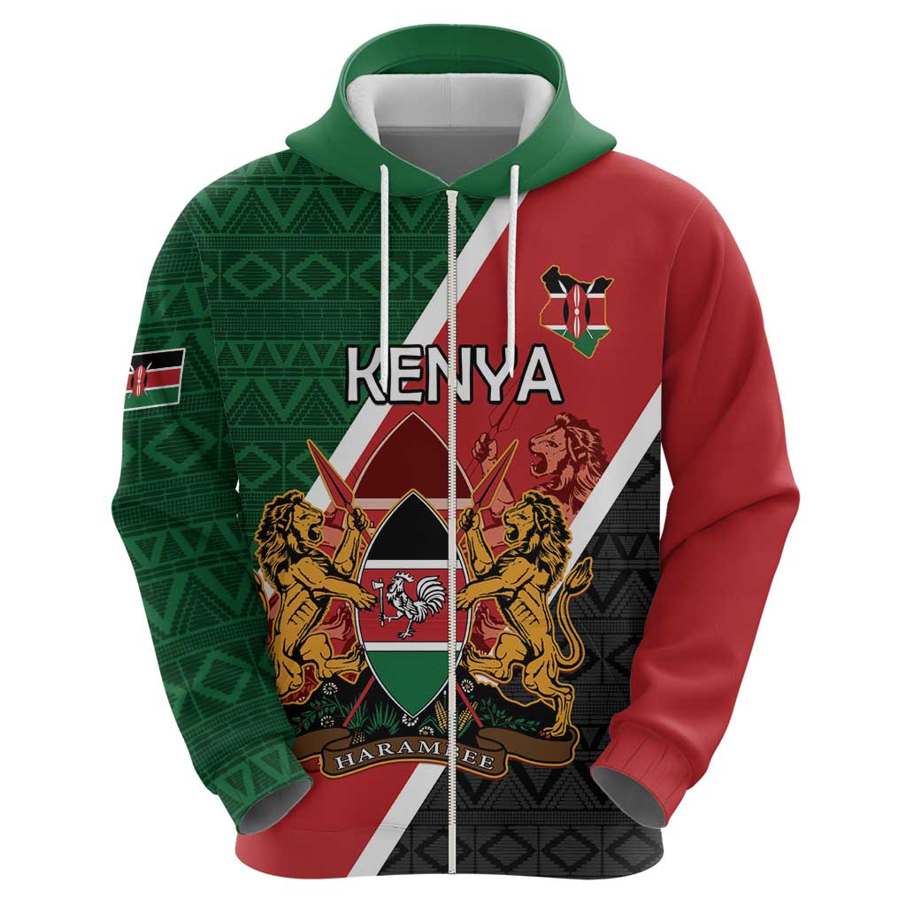 Personalised Kenya Hoodie Coat Of Arms Mix Flag Style LT15