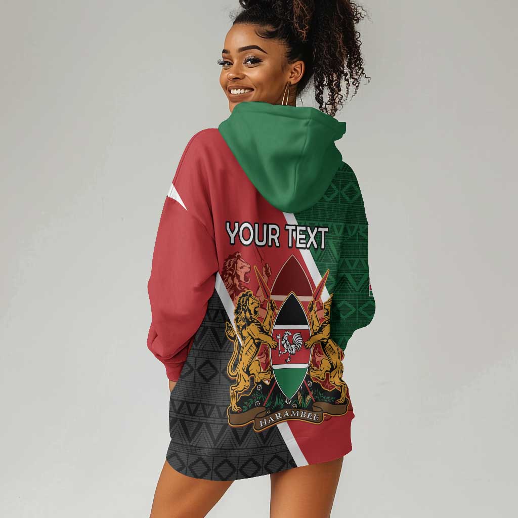 Personalised Kenya Hoodie Dress Flag Style - African Pattern LT15