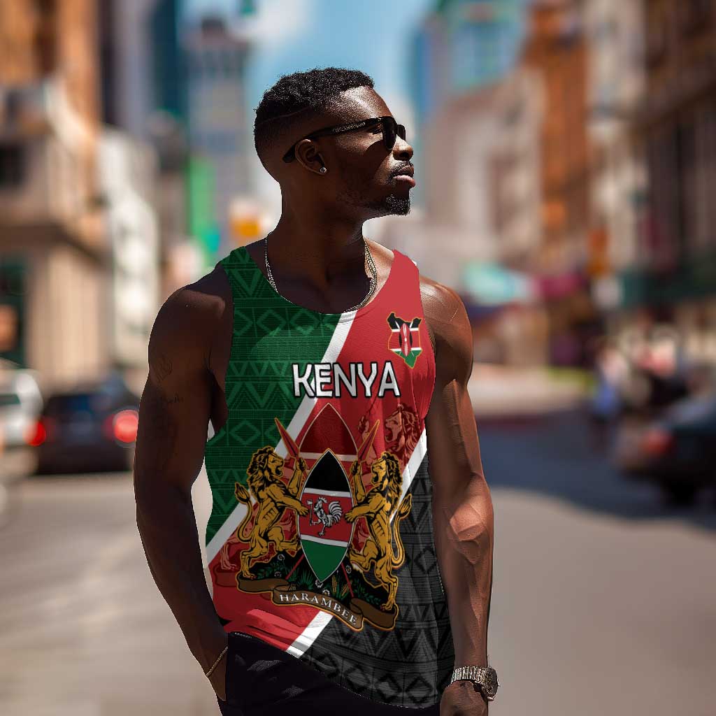 Personalised Kenya Men Tank Top Flag Style - African Pattern LT15