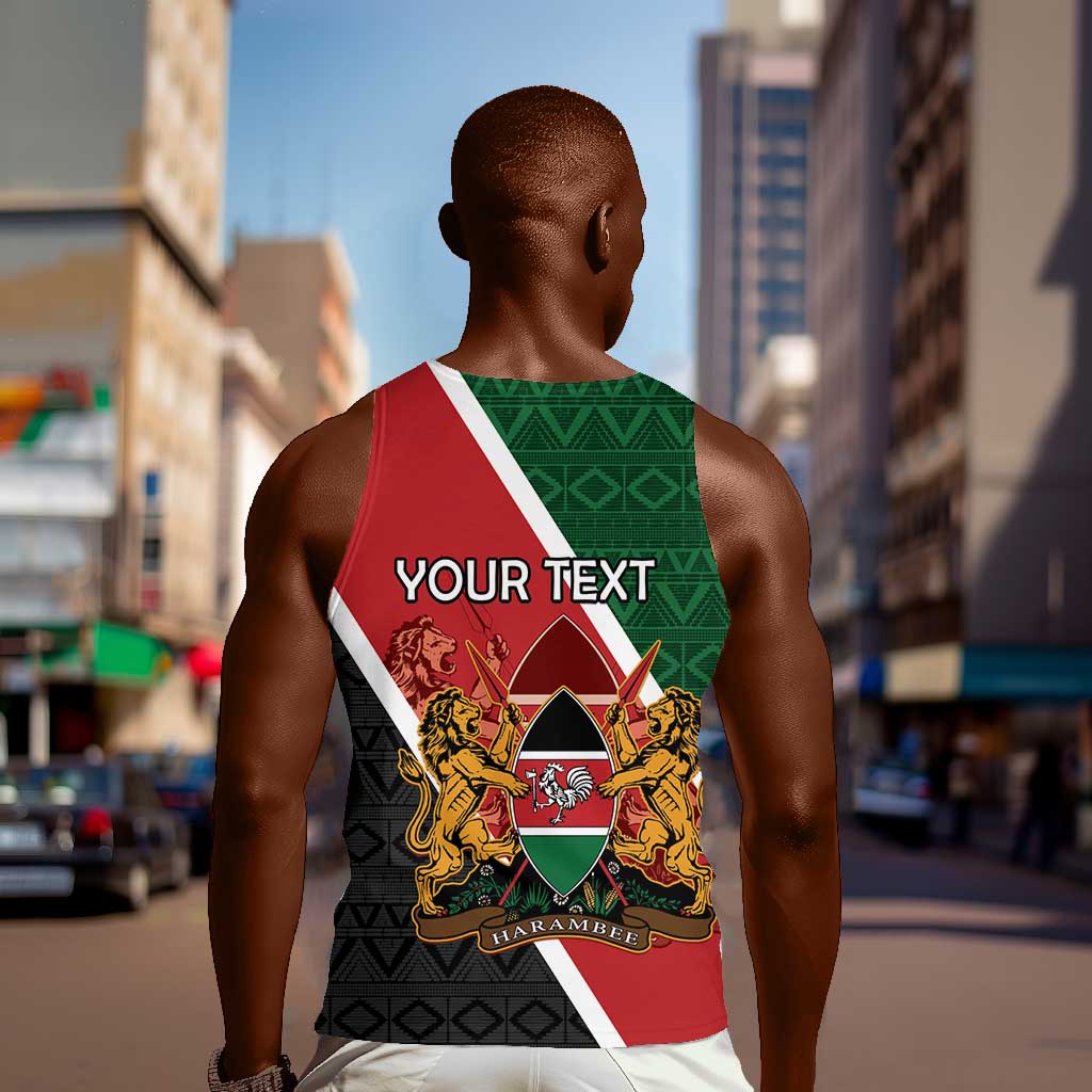 Personalised Kenya Men Tank Top Flag Style - African Pattern LT15