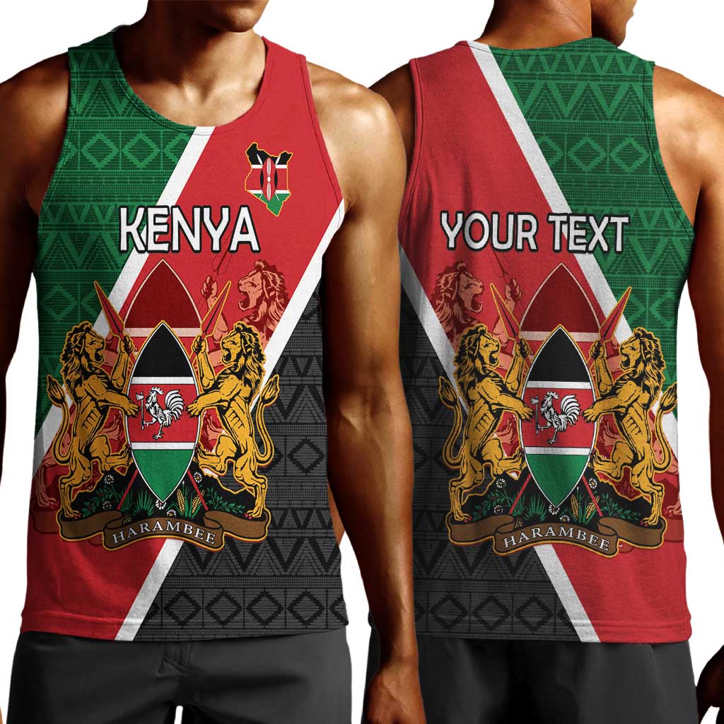 Personalised Kenya Men Tank Top Flag Style - African Pattern LT15