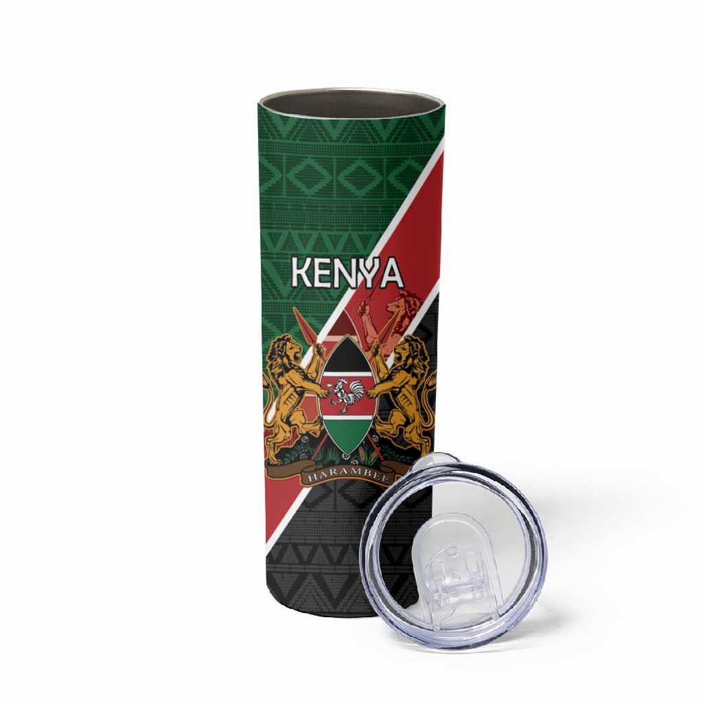 Personalised Kenya Skinny Tumbler Flag Style - African Pattern LT15