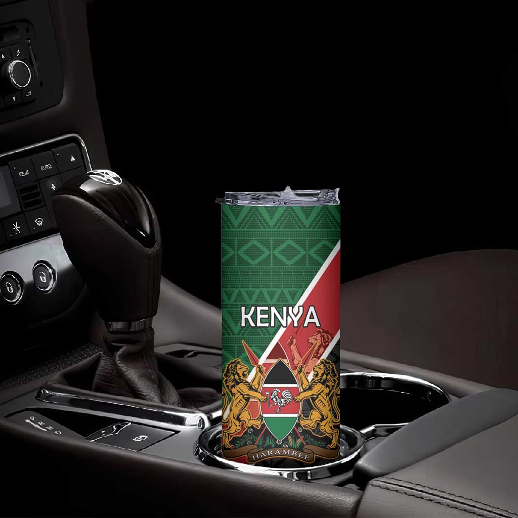 Personalised Kenya Skinny Tumbler Flag Style - African Pattern LT15