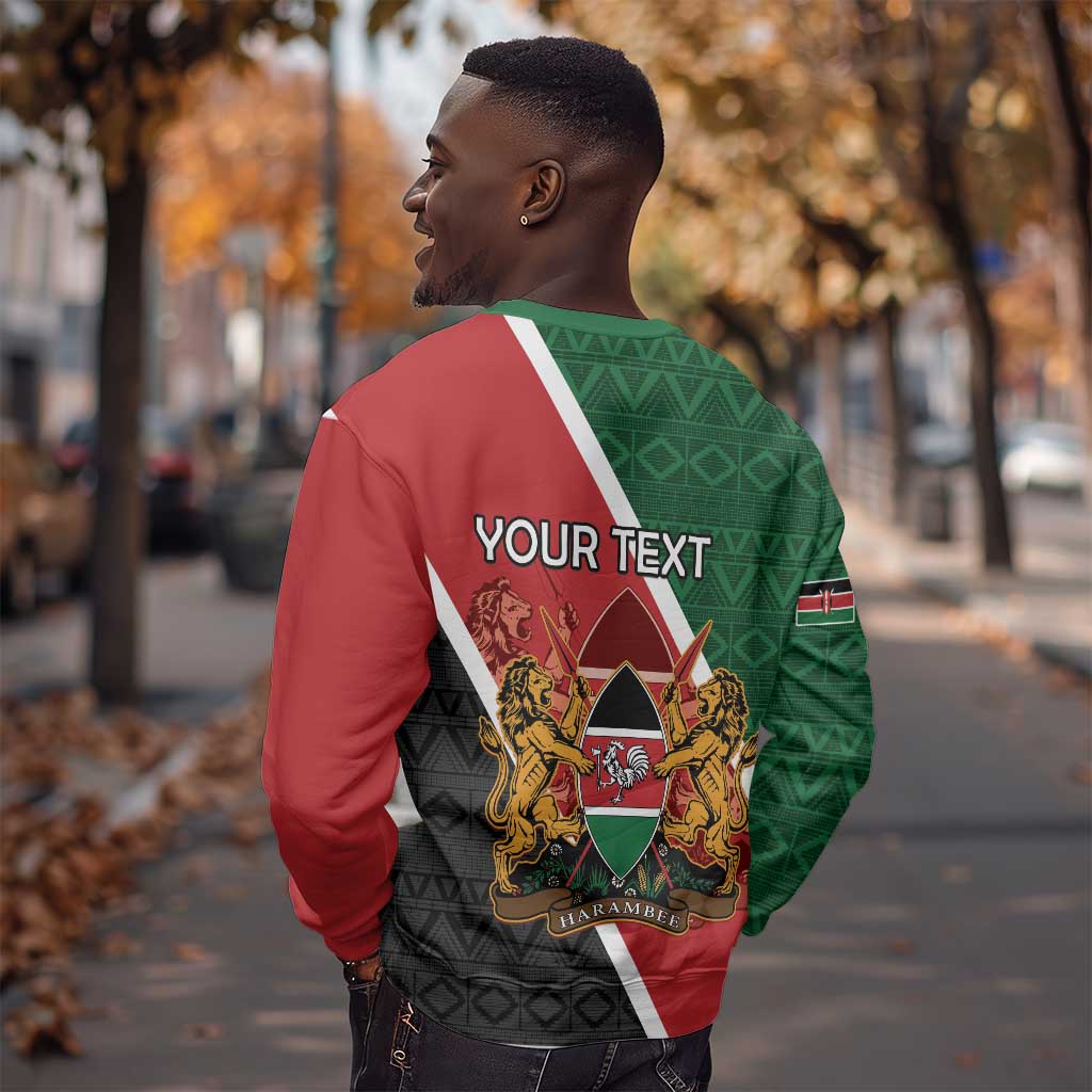 Personalised Kenya Sweatshirt Flag Style - African Pattern LT15