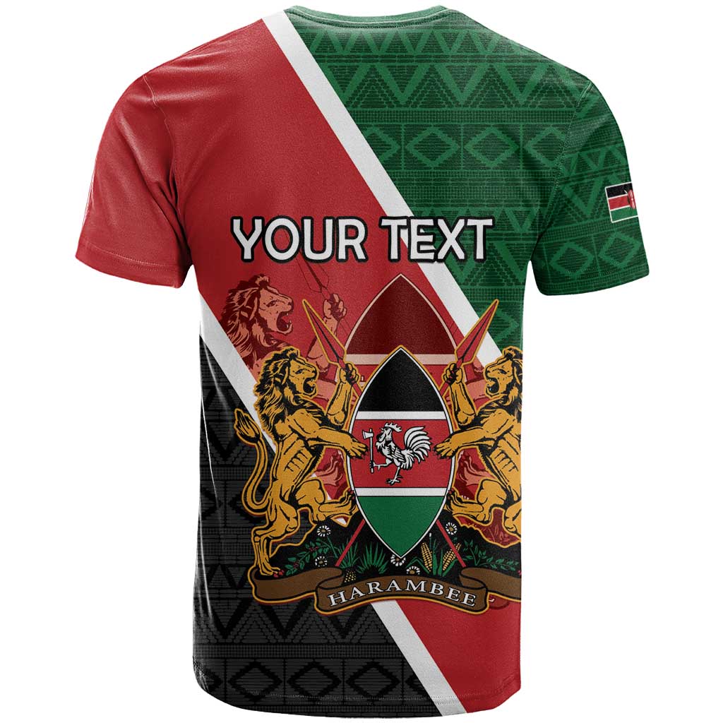 Personalised Kenya T shirt Flag Style - African Pattern LT15