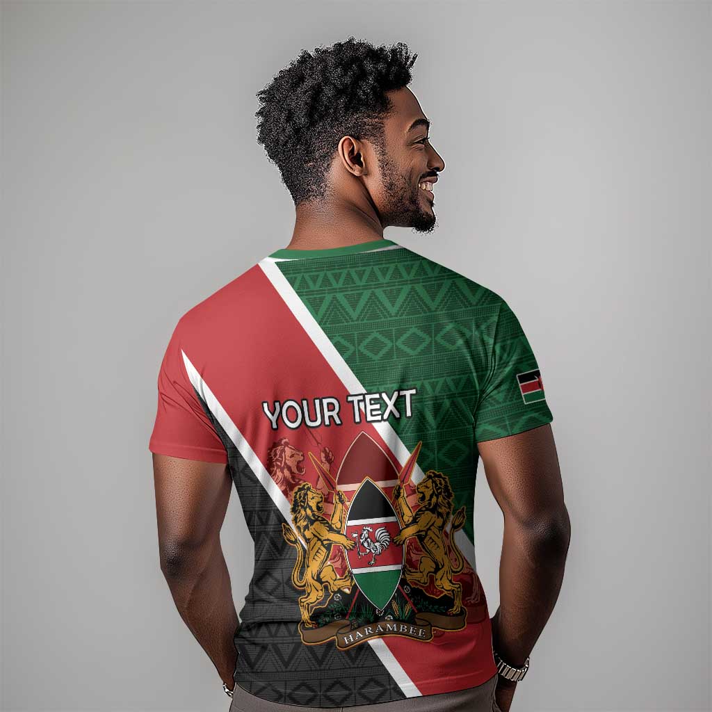 Personalised Kenya T shirt Flag Style - African Pattern LT15