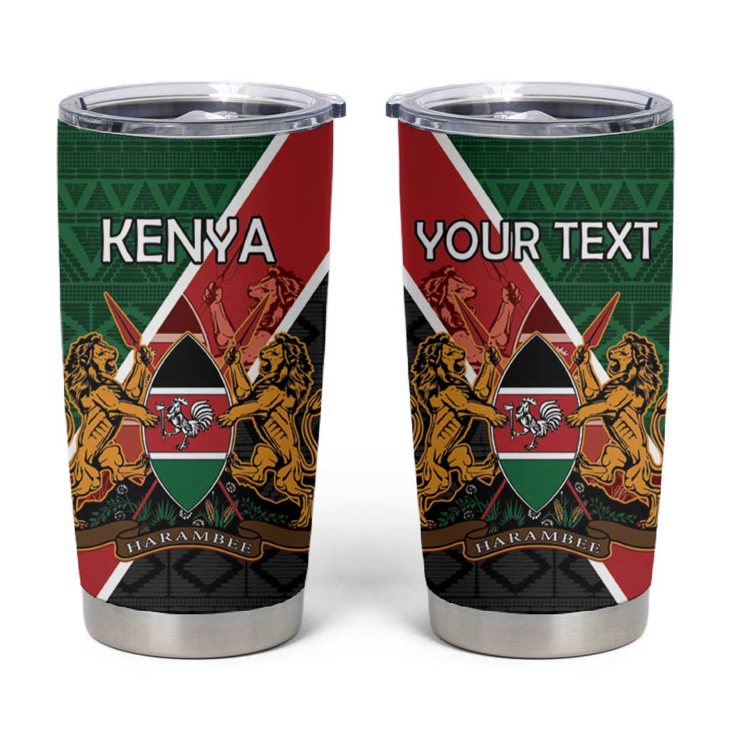 Personalised Kenya Tumbler Cup Flag Style - African Pattern LT15