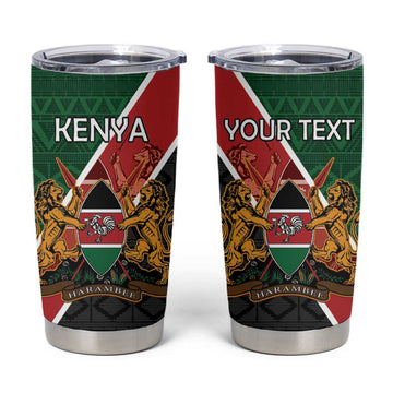 Personalised Kenya Tumbler Cup Flag Style - African Pattern LT15