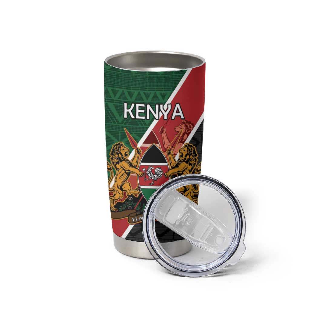 Personalised Kenya Tumbler Cup Flag Style - African Pattern LT15