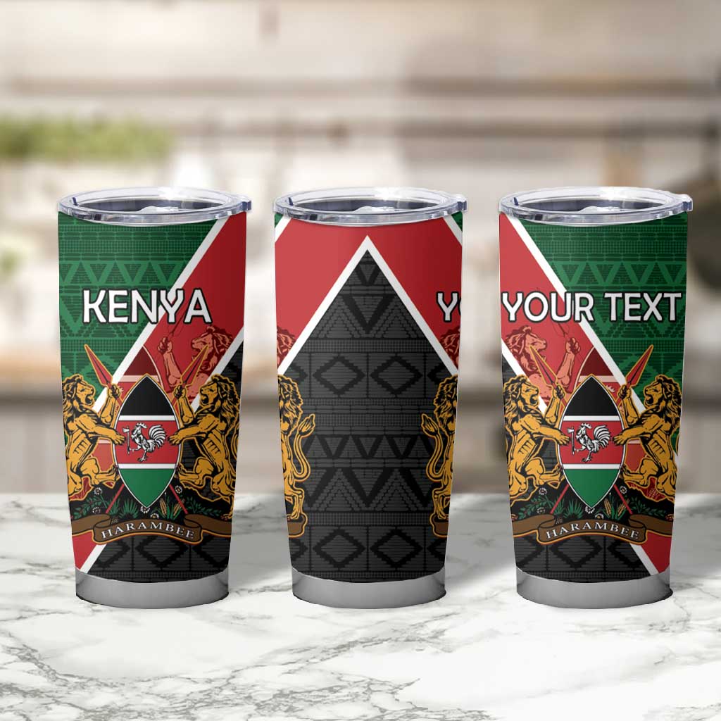 Personalised Kenya Tumbler Cup Flag Style - African Pattern LT15