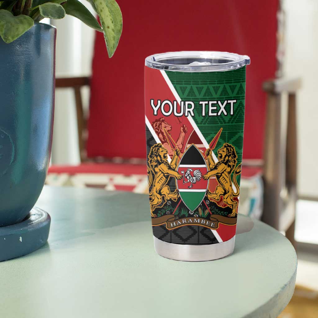 Personalised Kenya Tumbler Cup Flag Style - African Pattern LT15